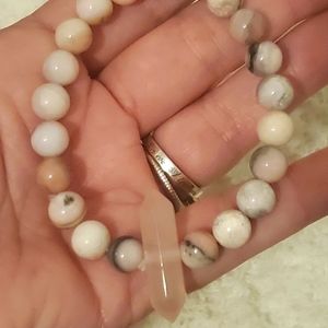 Pink Quartz stretch bracelet